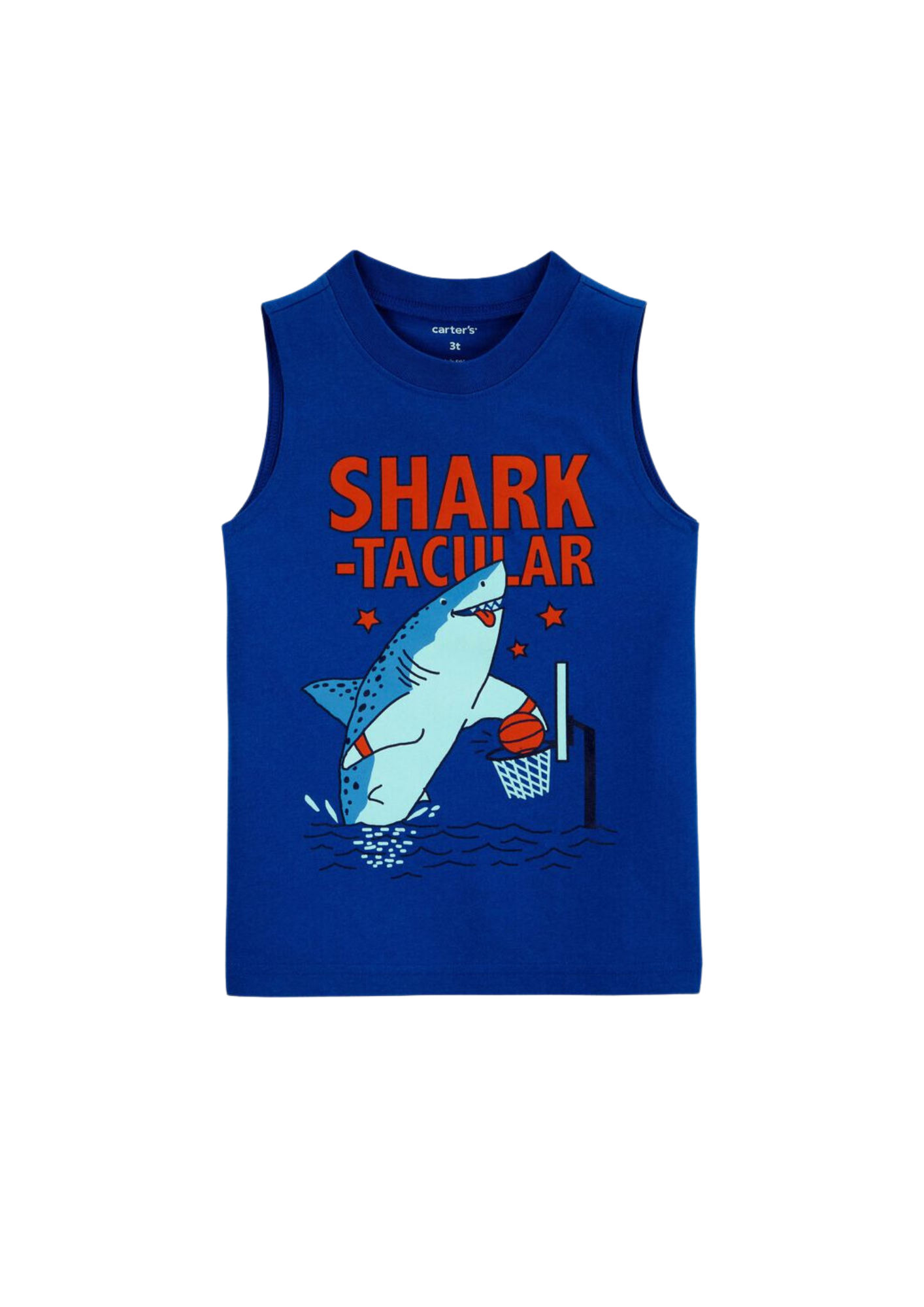 Carter's - Remera básica color azul con diseño de tiburón