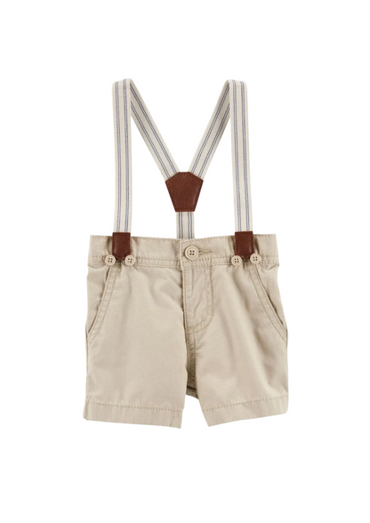 OshKosh B'Gosh - Shorts con tirantes color beige