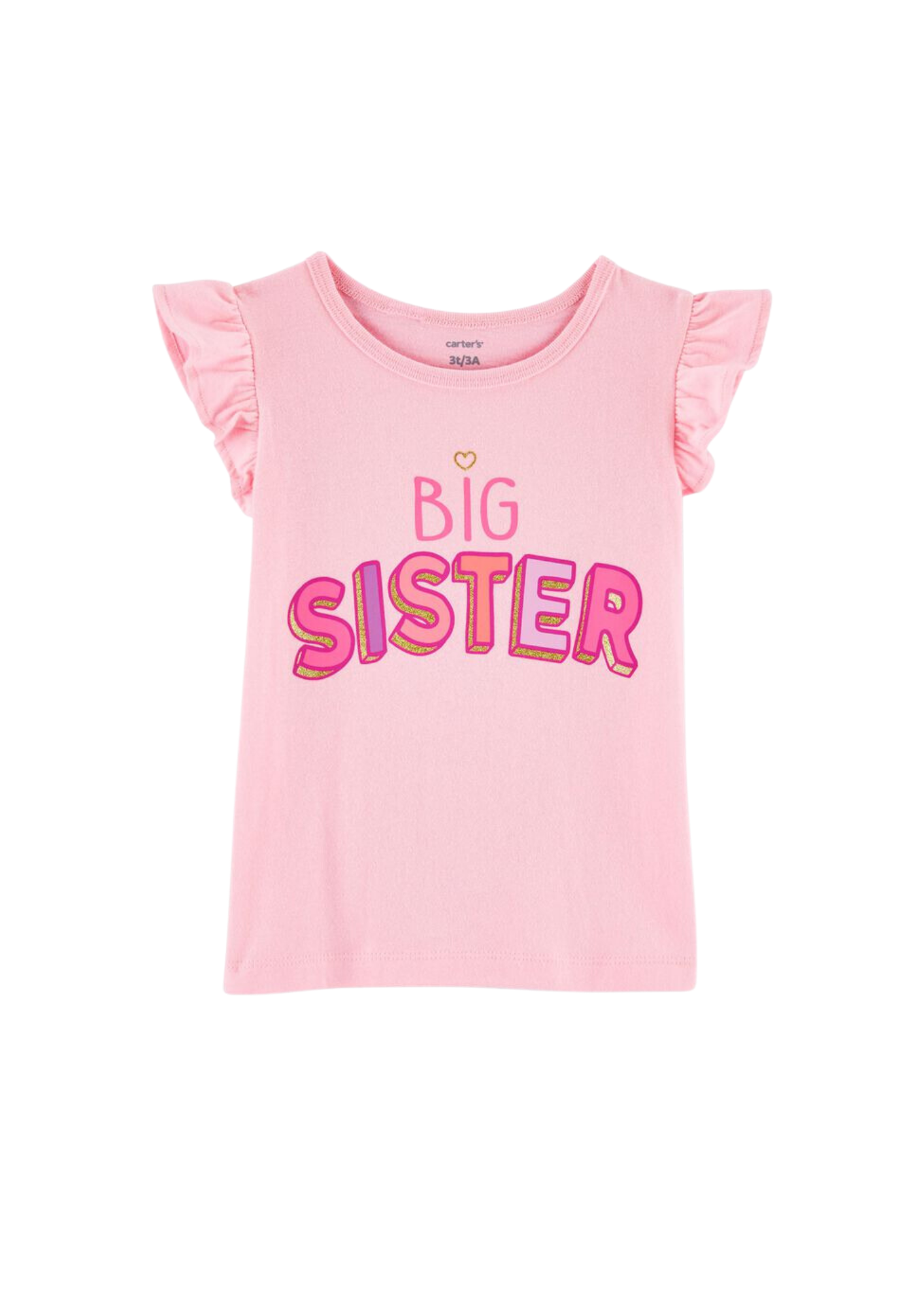 Carter's - Blusa básica color rosado "Big Sister"