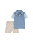 Carter's - Conjunto con 2 piezas con camisa tipo polo y shorts