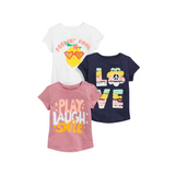 Old Navy - Paquete con 3 remeras Love, Play, Laugh, Smile