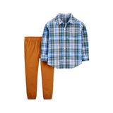 Carter's - Conjunto con camisa a cuadros y pantalón