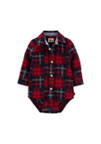 OshKosh B'Gosh - Camisa-body cuadriculada con mangas largas