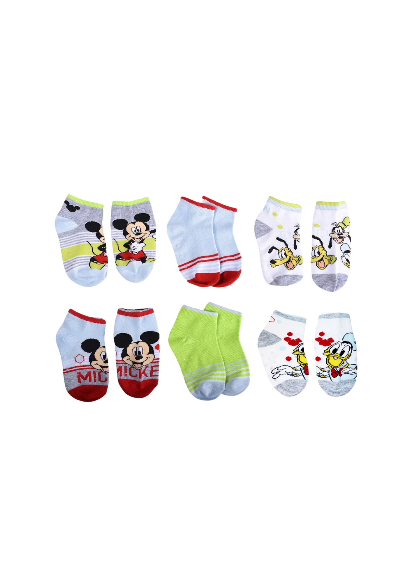 Disney Junior - Paquete con 6 pares de medias antideslizantes Mickey