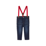 OshKosh B'Gosh - Pantalón jeans con tirantes de color rojo