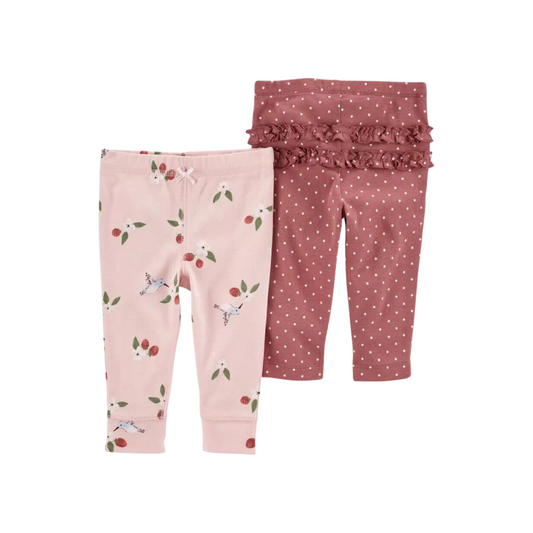 Carter's - Paquete con 2 pantalones rosado diseño de frutas