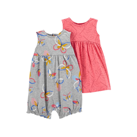 Carter's - Conjunto con romper y vestido mariposas