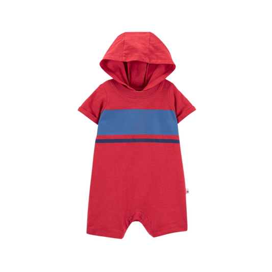 Carter's - Romper rojo con capucha con raya azul