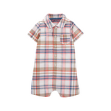 Carter's - Romper con cuello polo con diseño cuadriculado