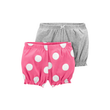 Carter's - Paquete con 2 shorts color rosado/gris