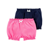 Carter's - Paquete con 2 shorts color rosado/azul marino