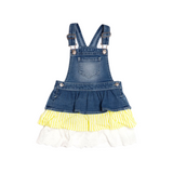 Wonder Nation - Jardinera jeans con detalles amarillos/blancos